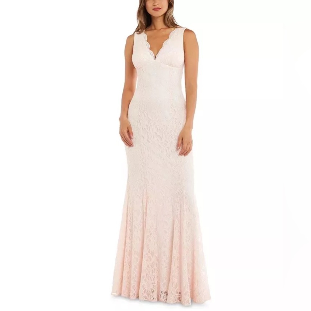Pink lace prom dress Morgan & Co NWT